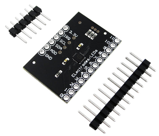Build interesting touch interfaces with the MPR121 Capacitive Touch Sensor Breakout Boards in packs of ten from PMD Way with free delivery worldwide