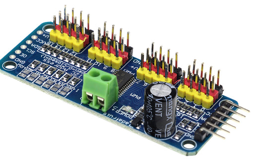 Control servos or LEDs with the PCA9685 16 Channel 12-Bit PWM Servo Driver Breakout Board from PMD Way with free delivery worldwide