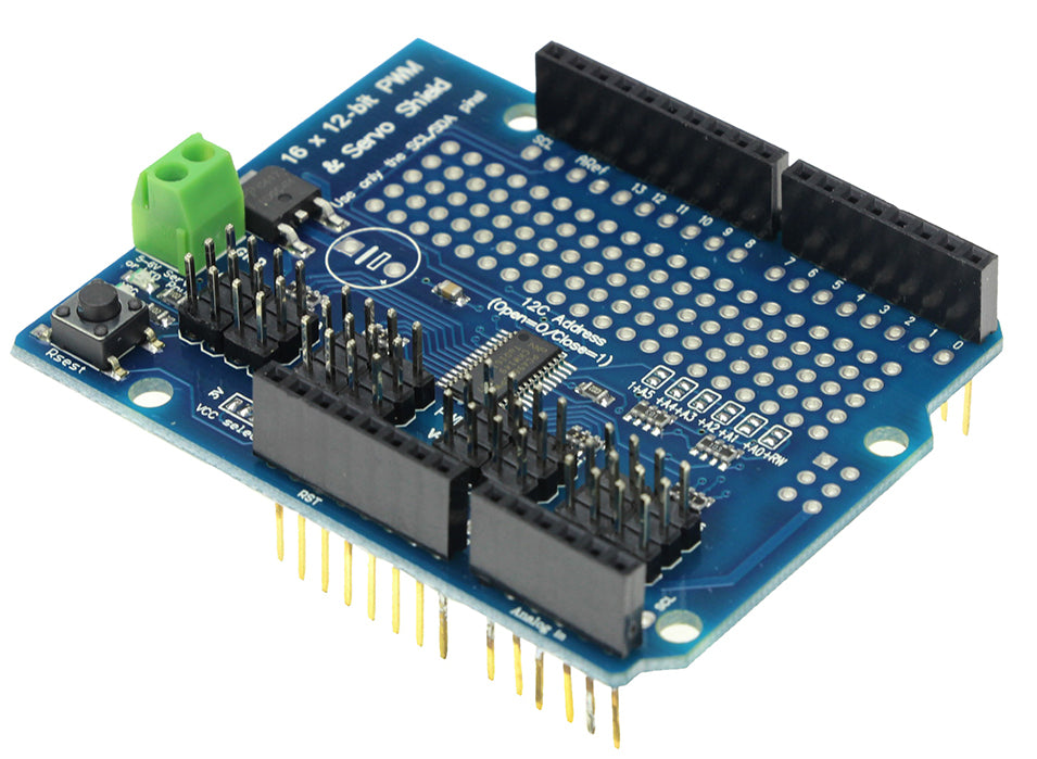 PCA9685 16 Channel 12-bit PWM Servo Shield for Arduino — PMD Way