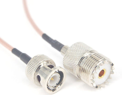 Quality PL259 SO239 UHF Female to BNC Male Straight Crimp Plug Cables with your choice of coax from PMD Way with free delivery worldwide