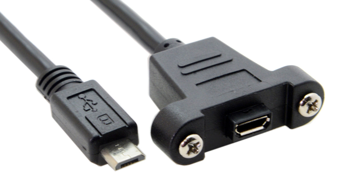 Panel Mount Micro USB Socket to Plug Cable — PMD Way
