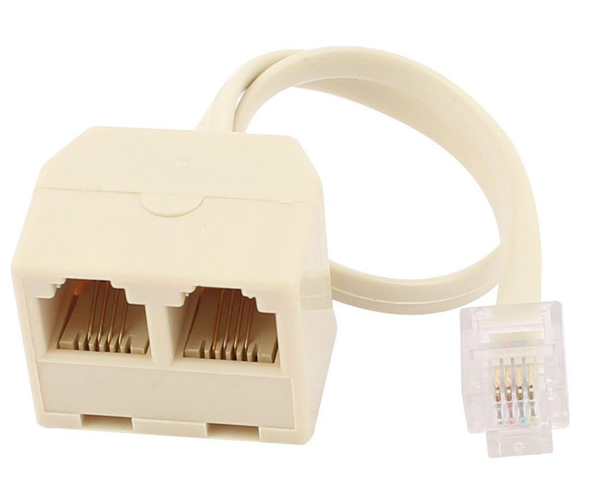 Connect two telephones to one socket with the RJ11 6P4C Outlet Splitter from PMD Way with free delivery worldwide