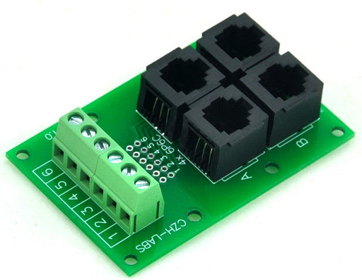 Useful RJ11 RJ12 6P6C 4-Way Buss Terminal Block Breakout Board from PMD Way with free delivery worldwide