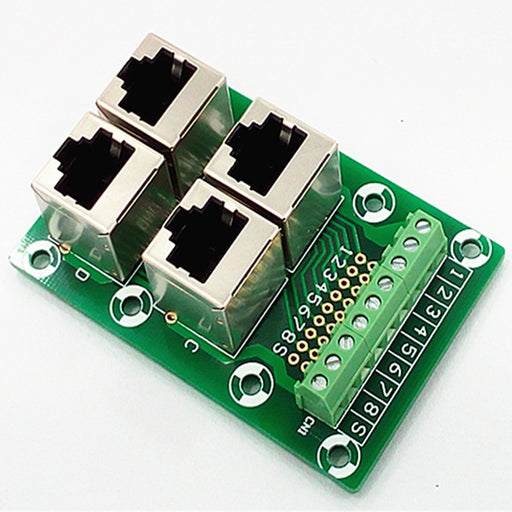Useful RJ45 8P8C 4-Way Buss Terminal Block Breakout Board from PMD Way with free delivery worldwide