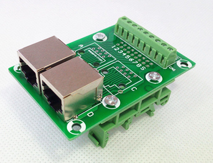 Useful RJ45 8P8C Parallel 2-Way Buss DIN Rail Terminal Block Breakout Board from PMD Way with free delivery worldwide