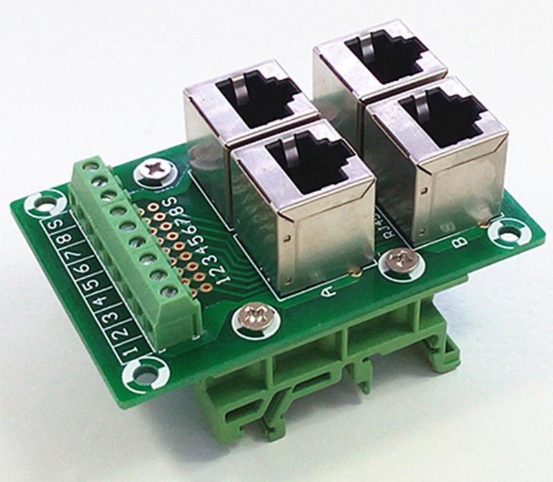 Useful RJ45 8P8C 4-Way Buss DIN Rail Terminal Block Breakout Board from PMD Way with free delivery worldwide