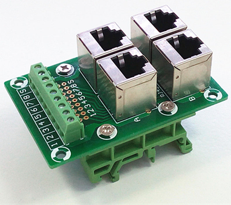 Useful RJ45 8P8C 4-Way Buss DIN Rail Terminal Block Breakout Board from PMD Way with free delivery worldwide