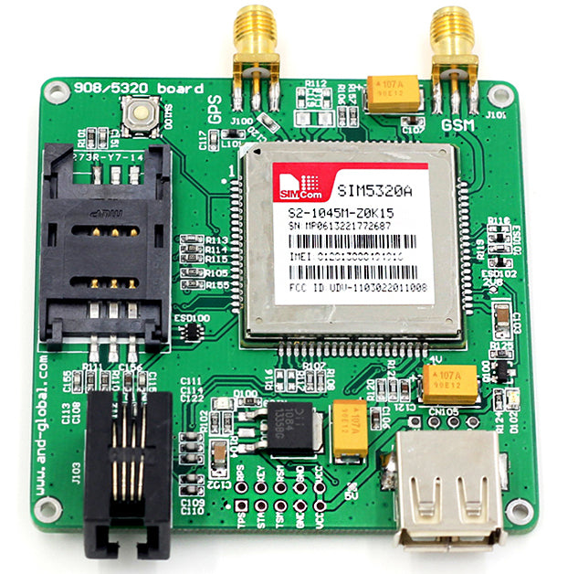 Get your project talking on the cellular network with the SIM5320A 3G GPRS GSM Module with GPS from PMD Way with free delivery worldwide