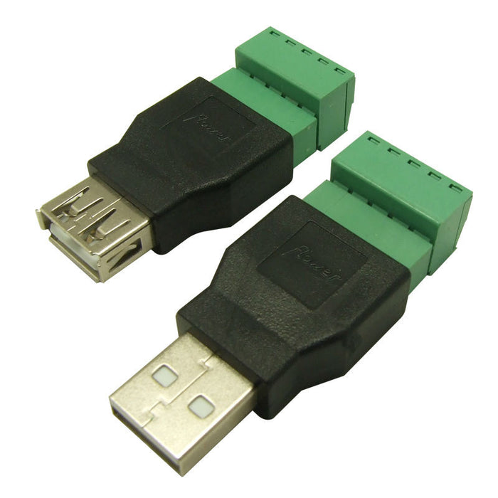 Useful USB A Plug to Terminal Blocks in packs of ten from PMD Way with free delivery worldwide