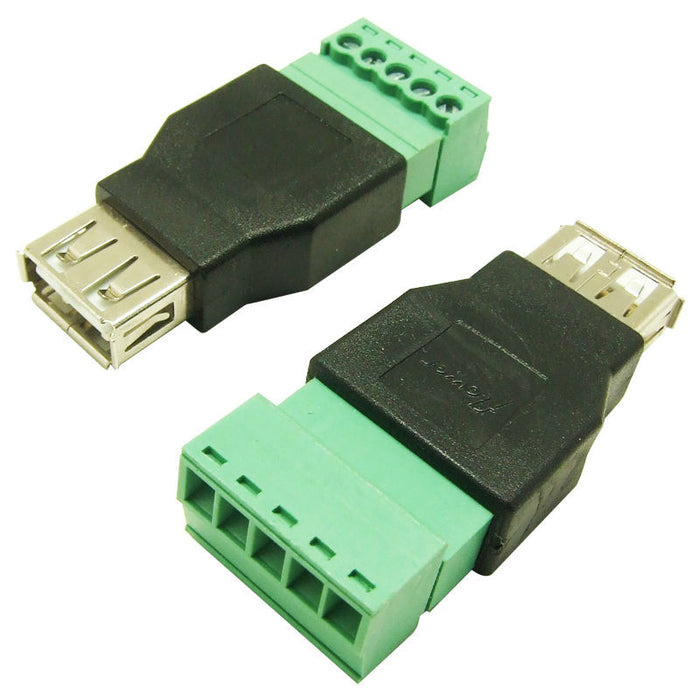 Useful USB A Socket to Terminal Blocks in packs of ten from PMD Way with free delivery worldwide