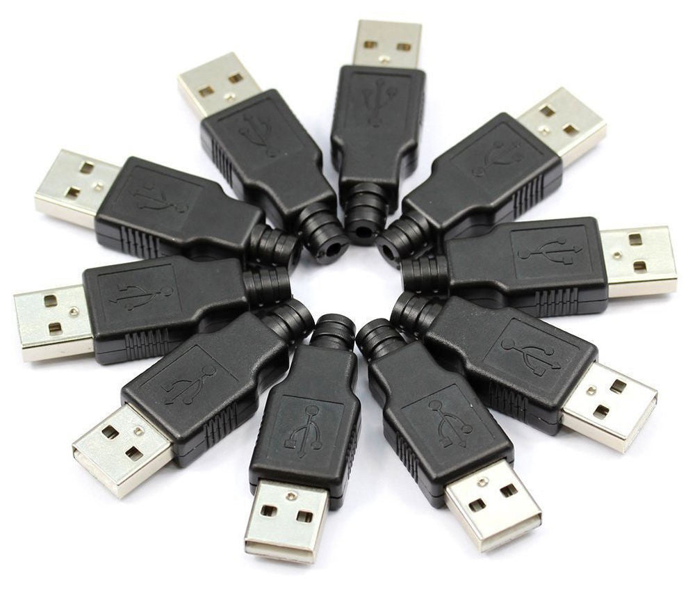 USB DIY Connector Shell Type A Plug Ten Pack — PMD Way