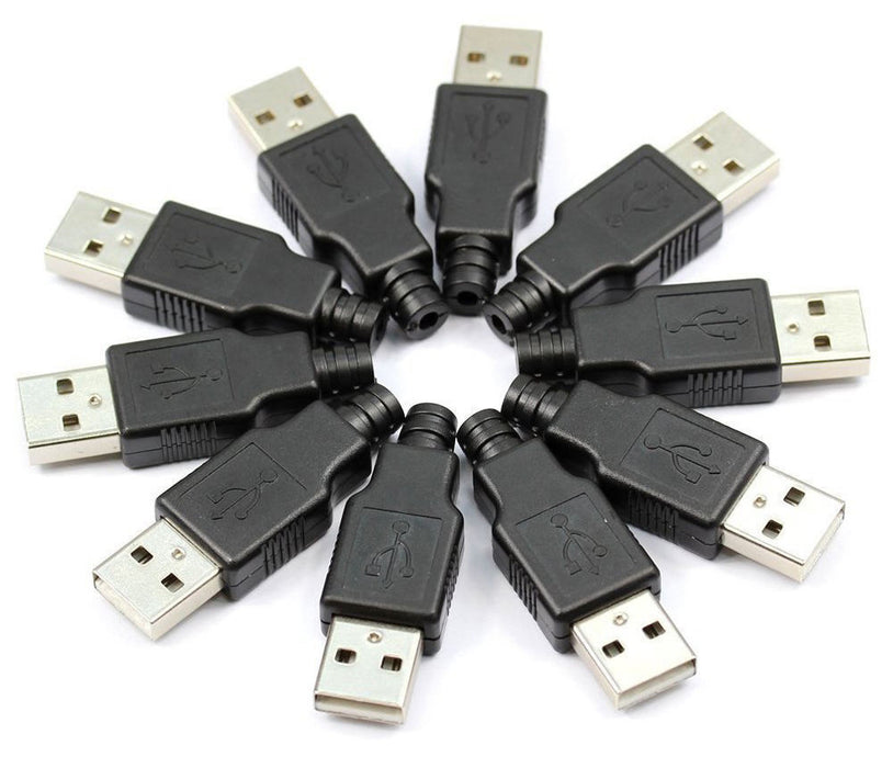 Useful USB DIY Connector Shells - Type A Plug- in packs of ten from PMD Way with free delivery worldwide