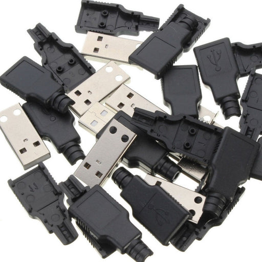 Useful USB DIY Connector Shells - Type A Plug- in packs of ten from PMD Way with free delivery worldwide