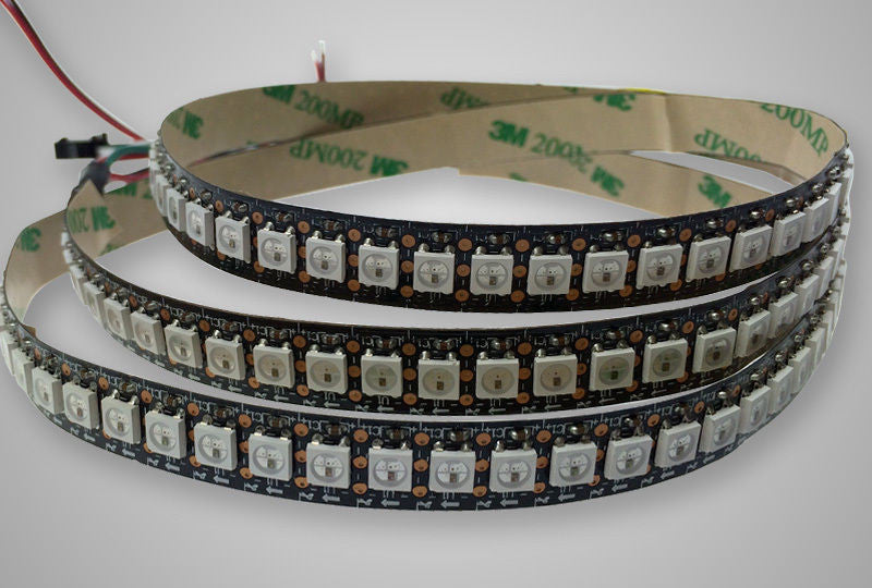 WS2812B RGB LED Strip - 144 LED/m - 1m Roll - Black PCB from PMD Way with free delivery worldwide
