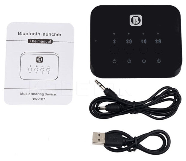 Transmit audio from one source to three Bluetooth devices using the Wireless Triple Bluetooth Audio Transmitter from PMD Way with free delivery worldwide