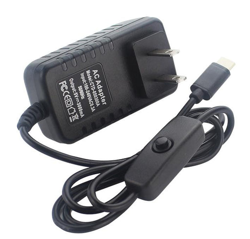 USB C Power Supply for Raspberry Pi 5 with inline power switch from PMD Way