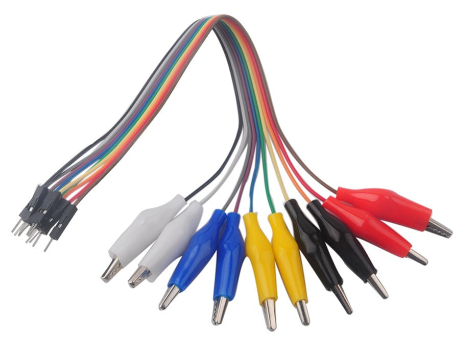 Alligator Clips to Male Header Socket Cables in packs of ten from PMD Way with fee delivery worldwide