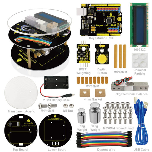 Learn about Arduino and electronic measurement with the Electronic Scales Starter Kit for Arduino from PMD Way with free delivery, worldwide