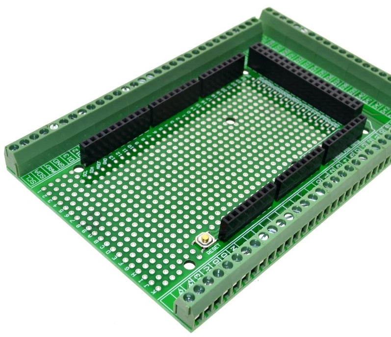Rapid prototyping made easy with the Double-sided Terminal Block Shield Kit for Arduino Mega R3 from PMD Way with free delivery, worldwide