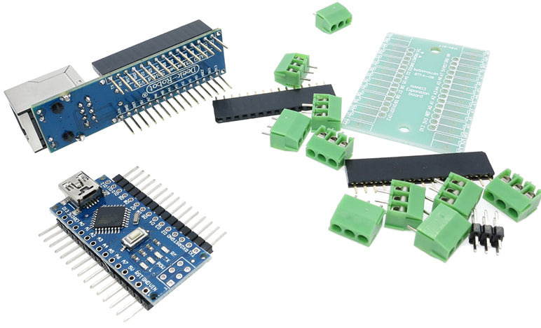 Arduino Nano, Ethernet, and terminal shield kit from PMD Way with free delivery, worldwide