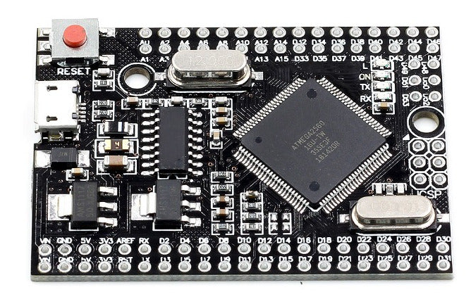 Build compact Arduino-mega compatible projects using the Arduino Pro ATmega2560-16AU Development Board with micro USB from PMD Way with free delivery worldwide