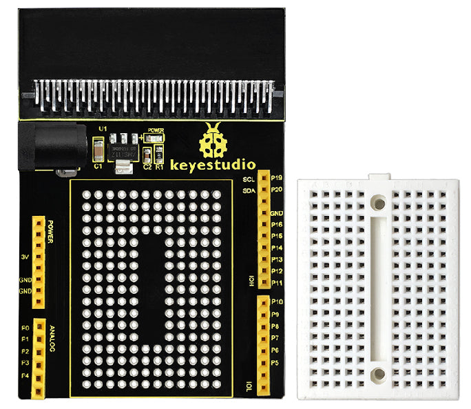 Arduino Shield-compatible Prototyping Module and Solderless Breadboard for BBC micro:bit from PMD Way with free delivery worldwide