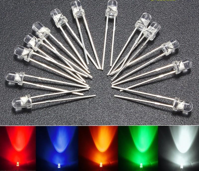 Assorted 3mm Clear LED Kit - 1000 Pack from PMD Way with free delivery worldwide