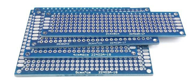 Assorted Double Sided Prototyping PCBs - 5x7 4x6 3x7 2x8cm - 20 Pack from PMD Way with free delivery worldwide
