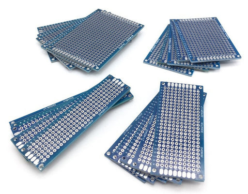 Assorted Double Sided Prototyping PCBs - 5x7 4x6 3x7 2x8cm - 20 Pack from PMD Way with free delivery worldwide