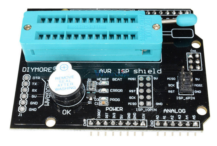 Burn bootloaders into Atmel MCUs using the AVR ISP Programmer Shield for Arduino from PMD Way with free delivery, worldwide