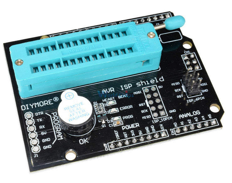 Burn bootloaders into Atmel MCUs using the AVR ISP Programmer Shield for Arduino from PMD Way with free delivery, worldwide