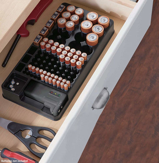 Battery Storage Organiser with Tester from PMD Way with free delivery worldwide