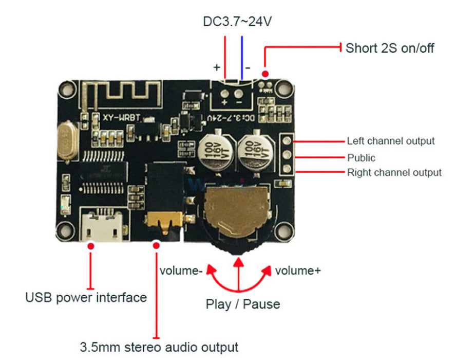 Bluetooth v5 Audio Receiver Board from PMD Way with free delivery worldwide