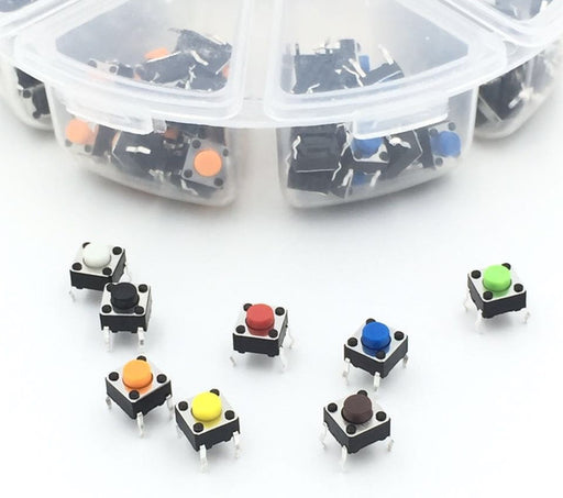 6 x 6 x 5mm Color Tactile Buttons - 160 Pack from PMD Way with free delivery worldwide