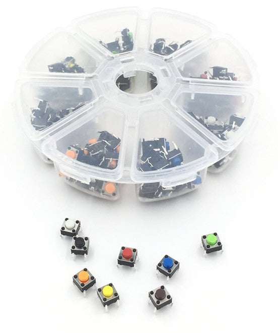 6 x 6 x 5mm Color Tactile Buttons - 160 Pack from PMD Way with free delivery worldwide