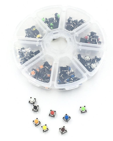 6 x 6 x 5mm Color Tactile Buttons - 160 Pack from PMD Way with free delivery worldwide