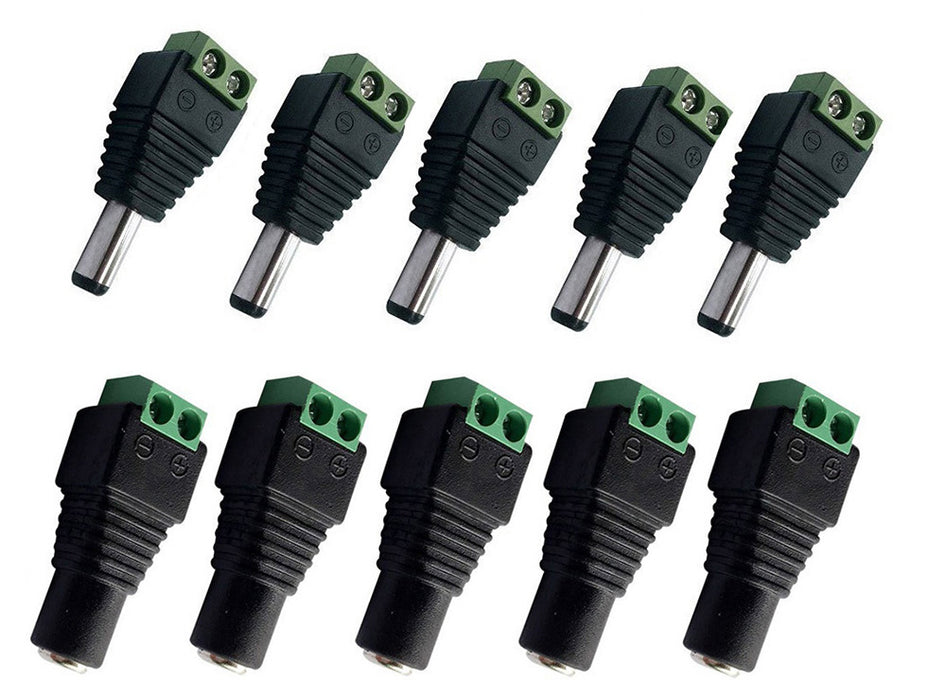 Useful DC Barrel Jack Adapters - 5 Male and 5 Female from PMD Way with free delivery worldwide
