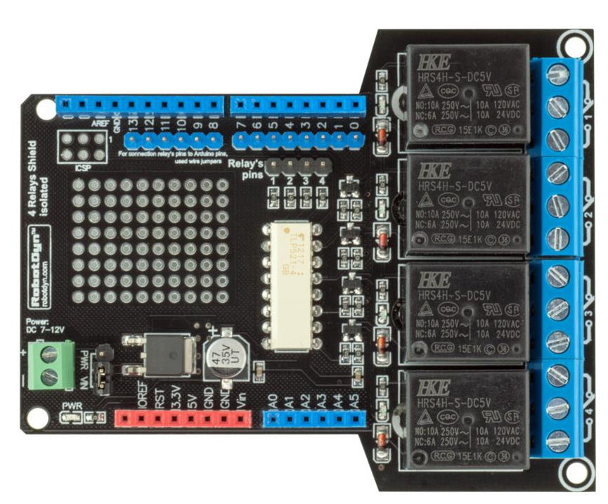 Relay shields for Arduino from PMD Way