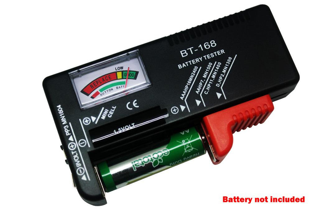 Easily test disposable 1.5V and 9V batteries with this Universal Disposable Battery Tester from PMD Way - with free delivery worldwide