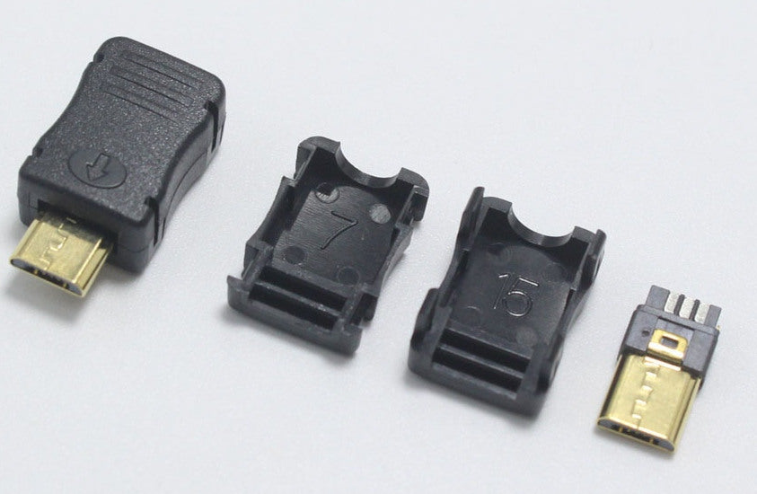 DIY Gold Plated Micro USB Plugs - 5 Pack from PMD Way with free delivery worldwide