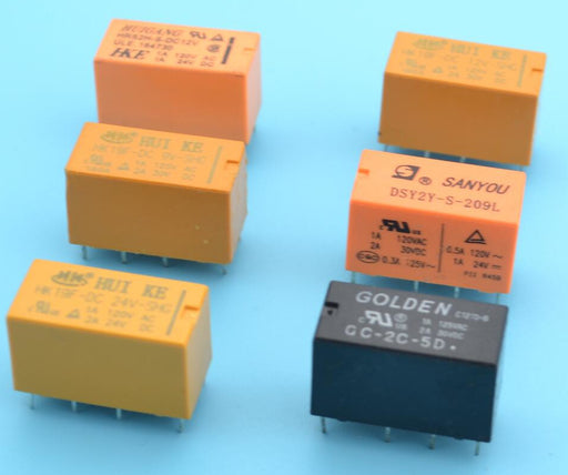 PCB Mount DPDT Relays in packs of two from PMD Way with free delivery worldwide