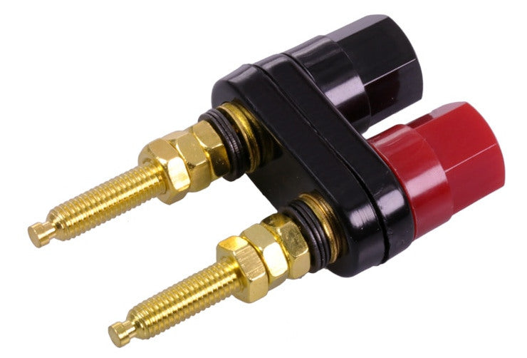 Switch Electronics Pair Red/Black Gold Plated 4mm Speaker Binding Post Socket Connectors – Panel Mount