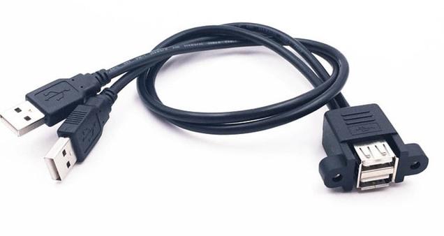 Dual Panel Mount USB Extension Cable from PMD Way with free delivery worldwide