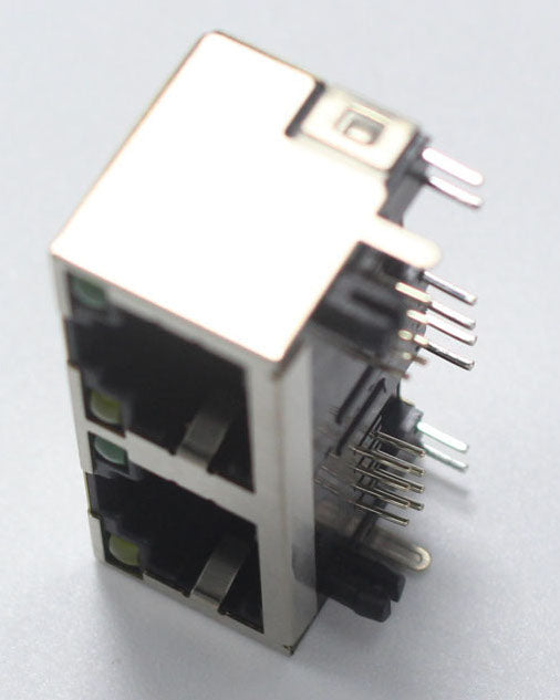 Dual Metal RJ45 Ethernet Socket Module with LEDs — PMD Way