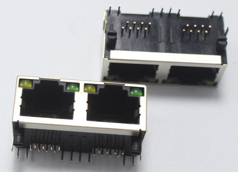 Dual Metal RJ45 Ethernet Socket Module with LEDs — PMD Way