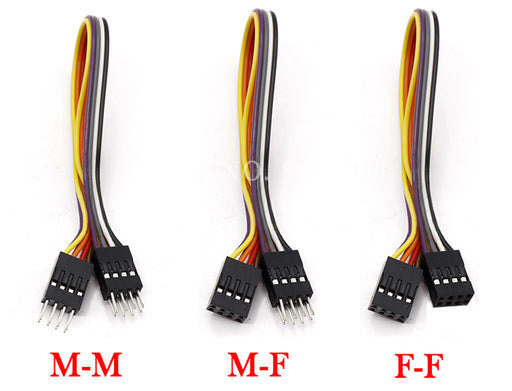 2.54mm 0.1" Pitch Dual Row Jumper Cables - Various Types - 5 Pack from PMD Way with free delivery worldwide