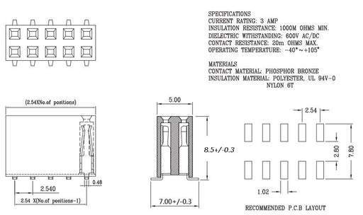 Double Row SMD SMT Female Headers - 100 Pack from PMD Way with free delivery worldwide