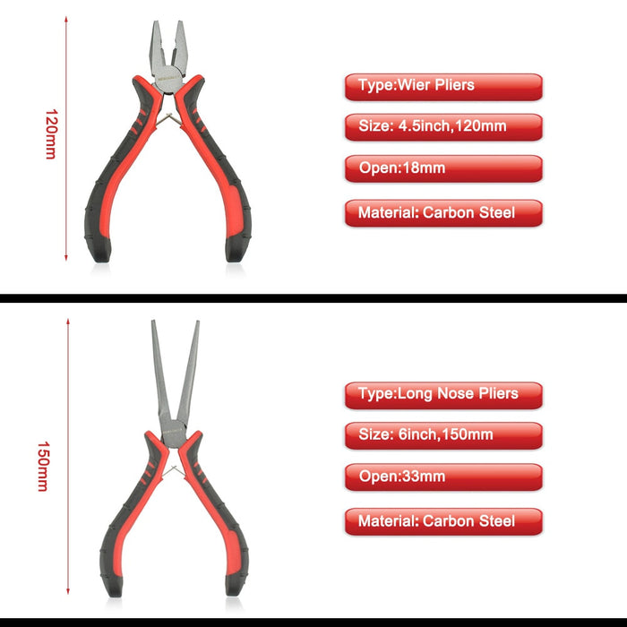 Eight Piece Pliers and Cutters Set with Wooden Stand