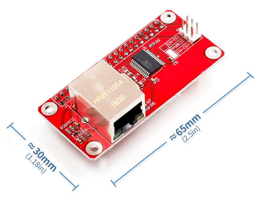 Easily add wired Ethernet socket to your Raspberry Pi with the ENC28J60 Wired Ethernet pHAT from PMD Way with free delivery worldwide