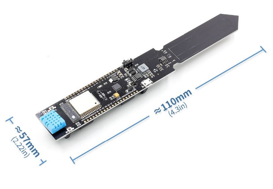 Monitor soil moisture, ambient temperature and humidity over WiFi with the ESP32 HiGrow-type Soil Sensor Board from PMD Way with free delivery worldwide